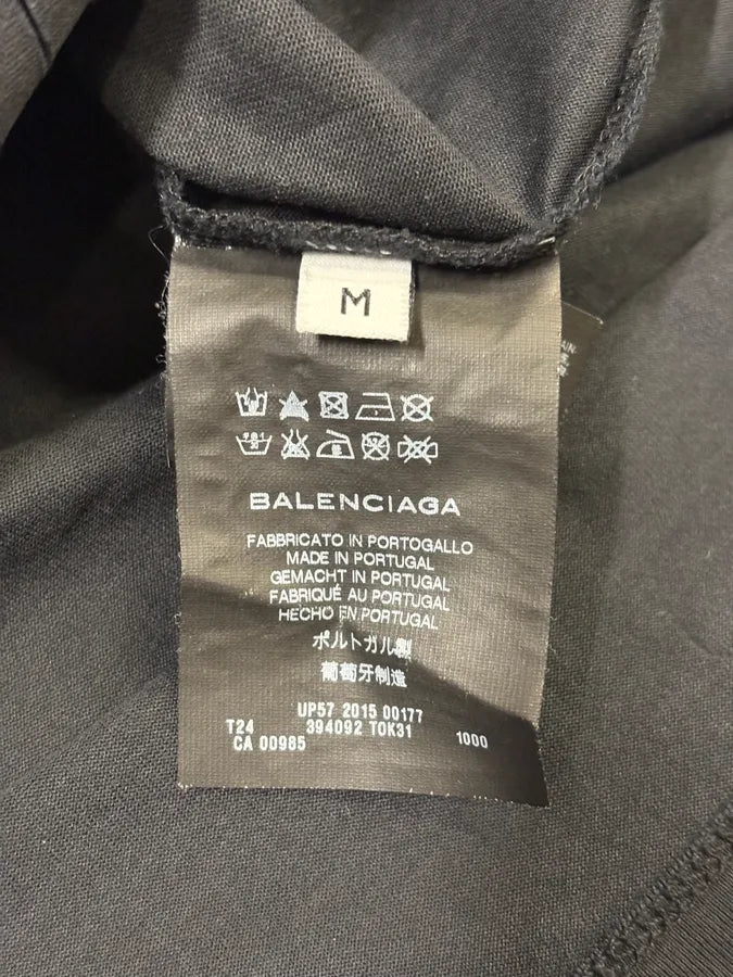 SS2015 Balenciaga Black Perforated Hybrid T-Shirt mVzdyXF 8