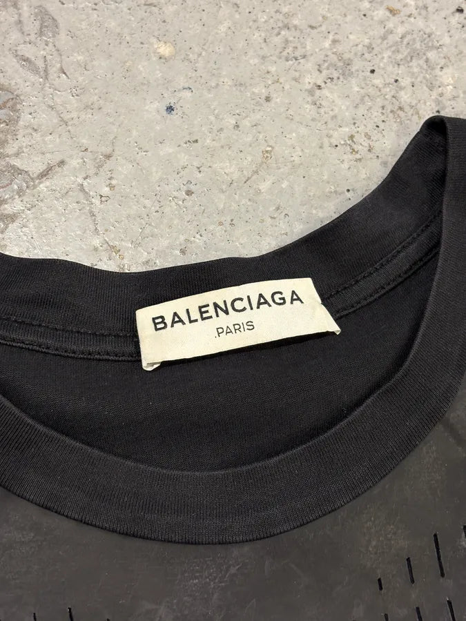 SS2015 Balenciaga Black Perforated Hybrid T-Shirt mVzdyXF 7