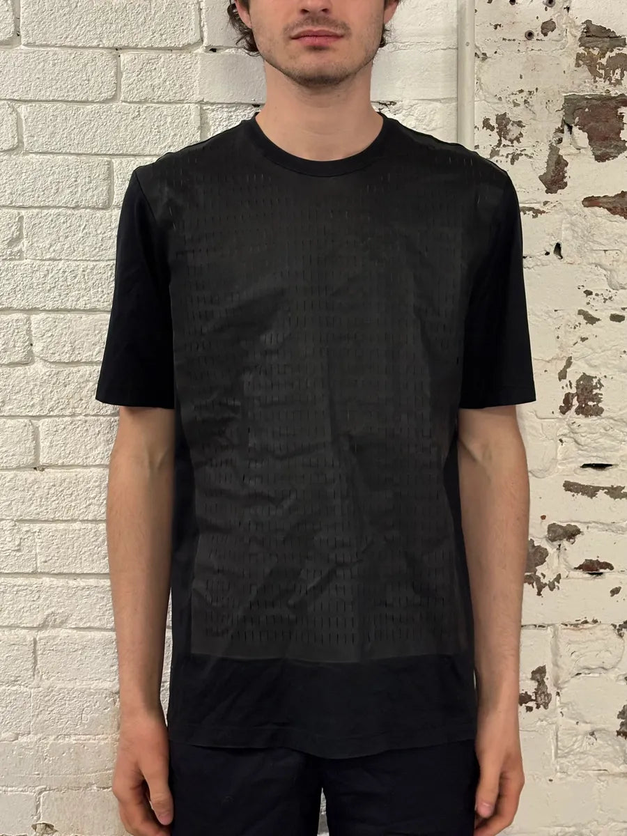 SS2015 Balenciaga Black Perforated Hybrid T-Shirt mVzdyXF 1