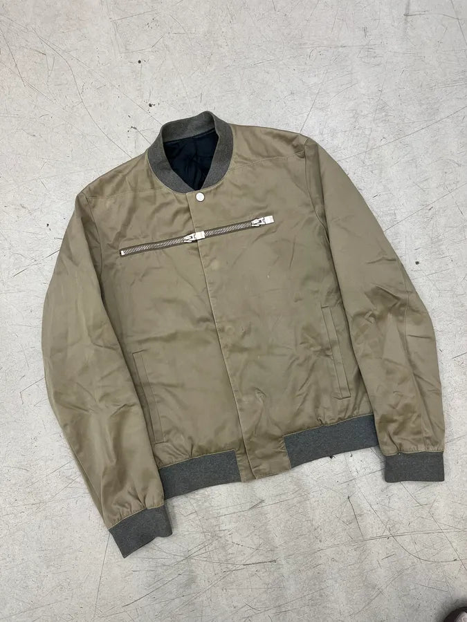 SS2015 Balenciaga Khaki Horizontal Zip Bomber Jacket LjQTJnn 3