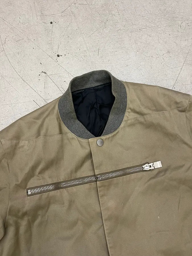 SS2015 Balenciaga Khaki Horizontal Zip Bomber Jacket LjQTJnn 4