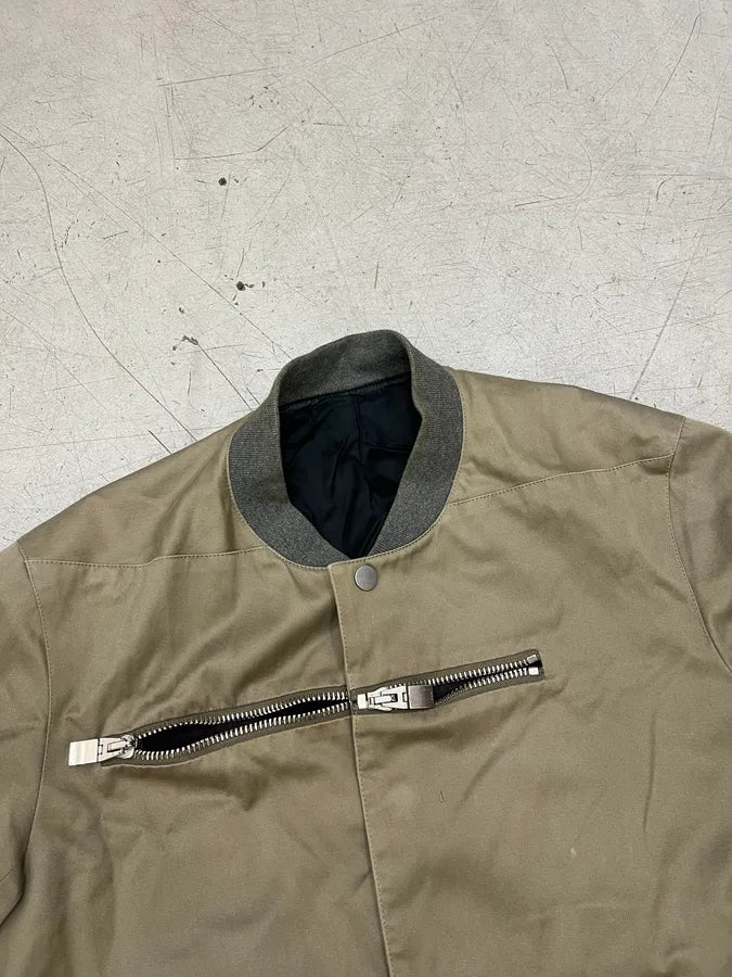 SS2015 Balenciaga Khaki Horizontal Zip Bomber Jacket LjQTJnn 5