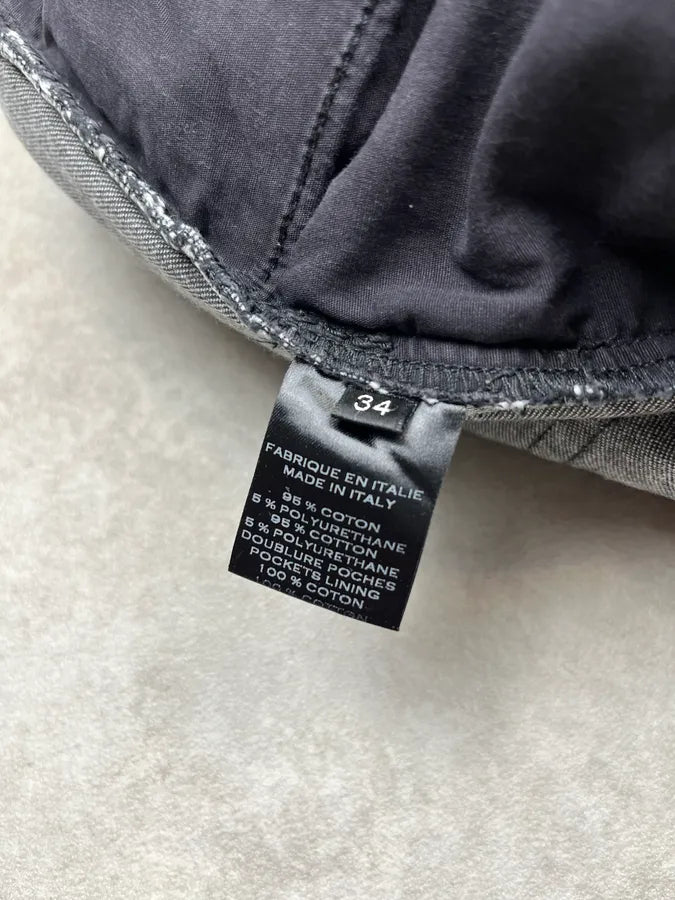 SS2015 Balmain Biker Racing Lines Grey Denim Jeans DZLLreE 10