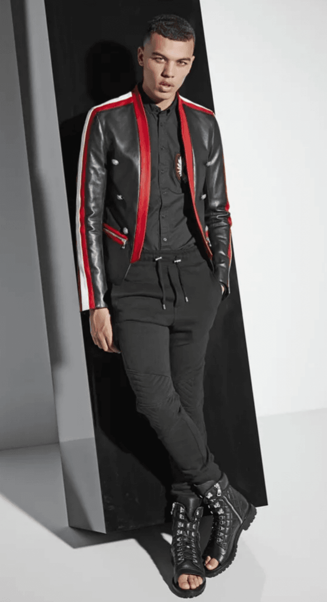 SS2015 Balmain Black Wool Striped Military Buttoned Blazer Jacket ueqUJbf 1