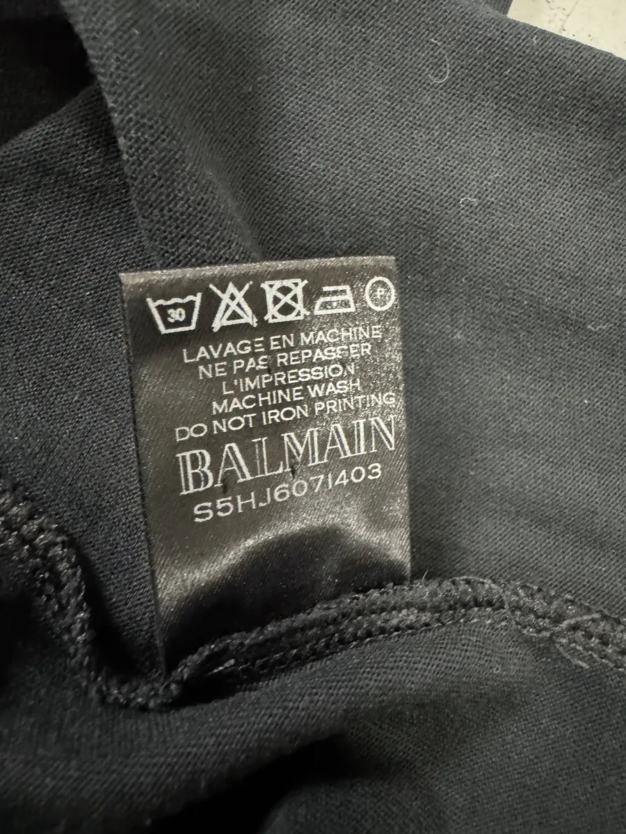 SS2015 Balmain Dream Catcher Black T-Shirt CesVbey 4