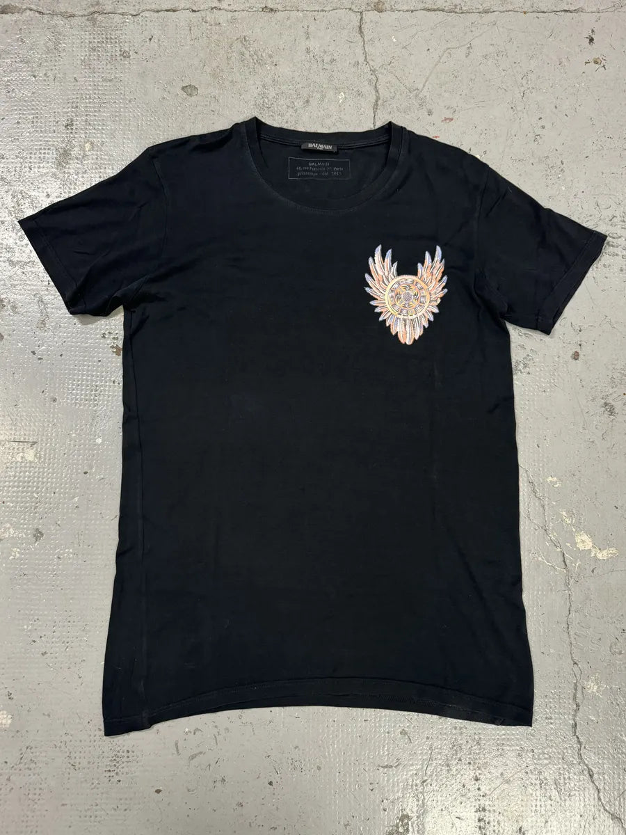SS2015 Balmain Dream Catcher Black T-Shirt CesVbey 6