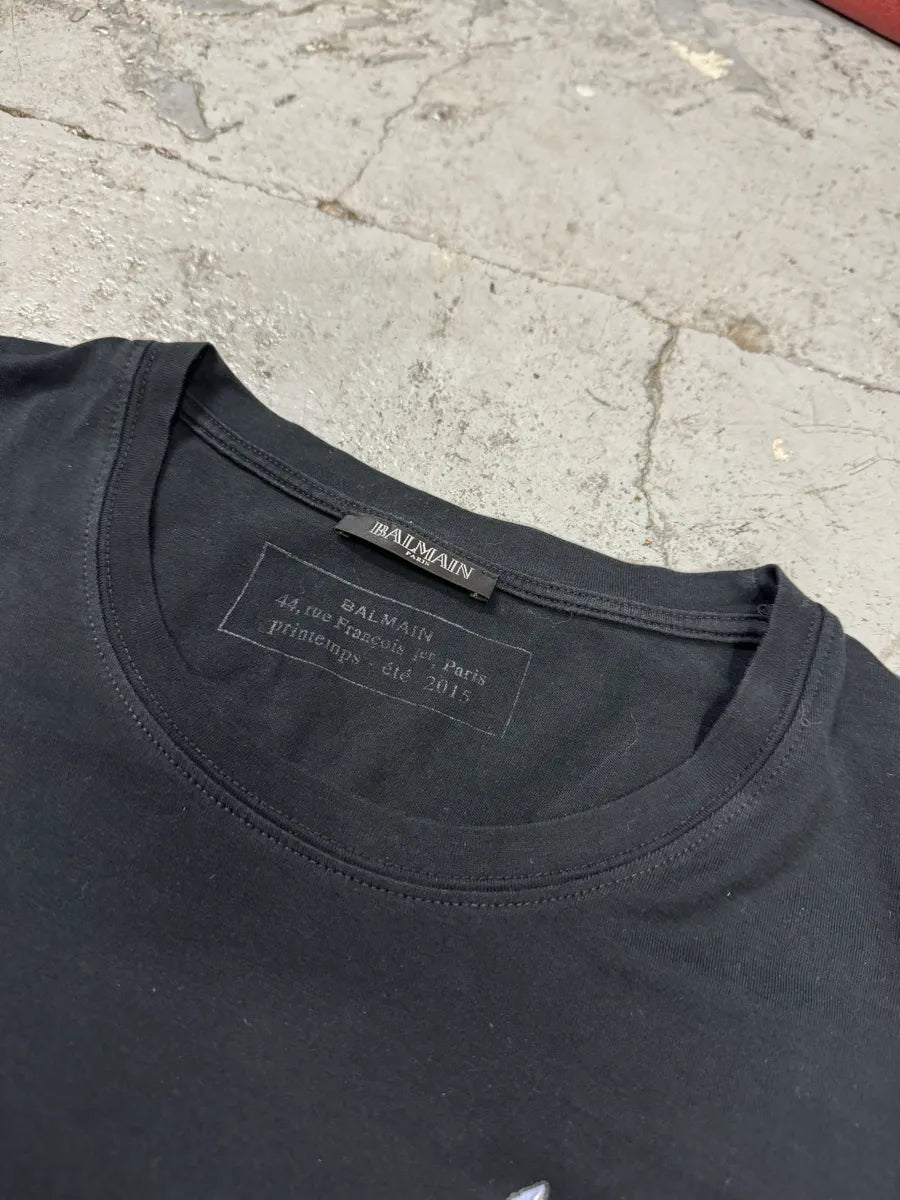 SS2015 Balmain Dream Catcher Black T-Shirt CesVbey 7