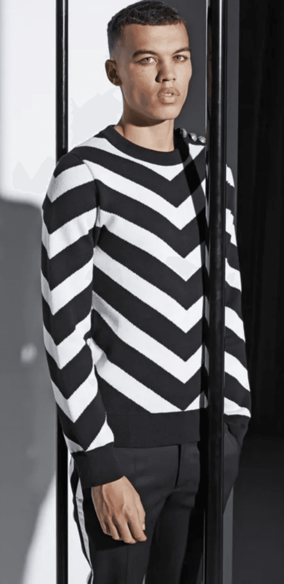 SS2015 Balmain H&M Black & White Striped Sweater VvDeine 1