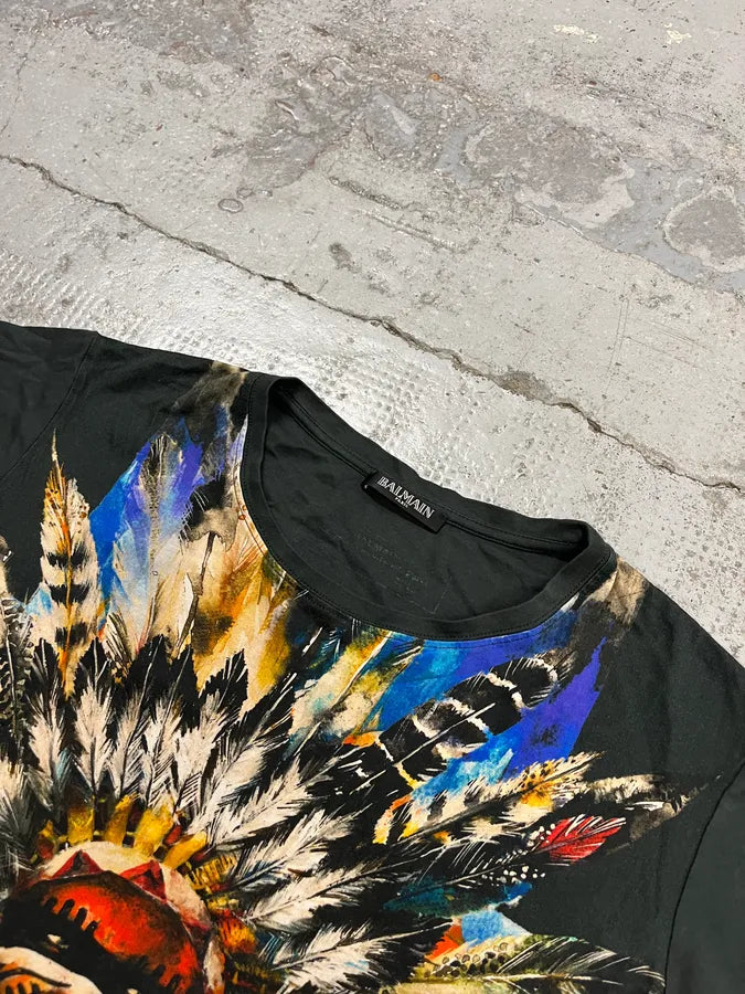 SS2015 Balmain Native Chief Black T-Shirt  INLeAQj 3
