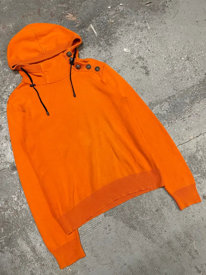 SS2015 Balmain Orange Hooded Buttoned Premium Sweater (S/M) mdwiwYU 3