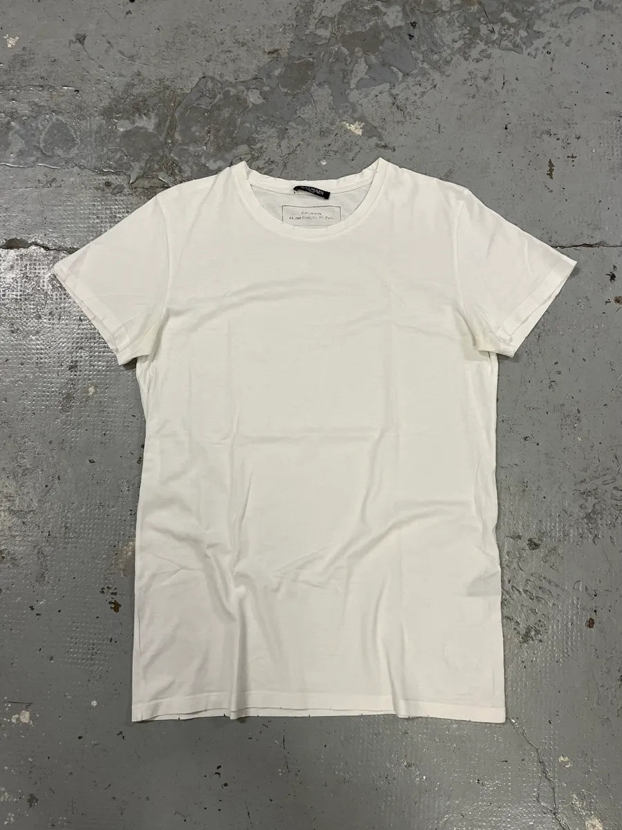 SS2015 Balmain White Contemporary T-Shirt WAzIrLy 0