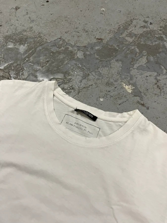 SS2015 Balmain White Contemporary T-Shirt WAzIrLy 3
