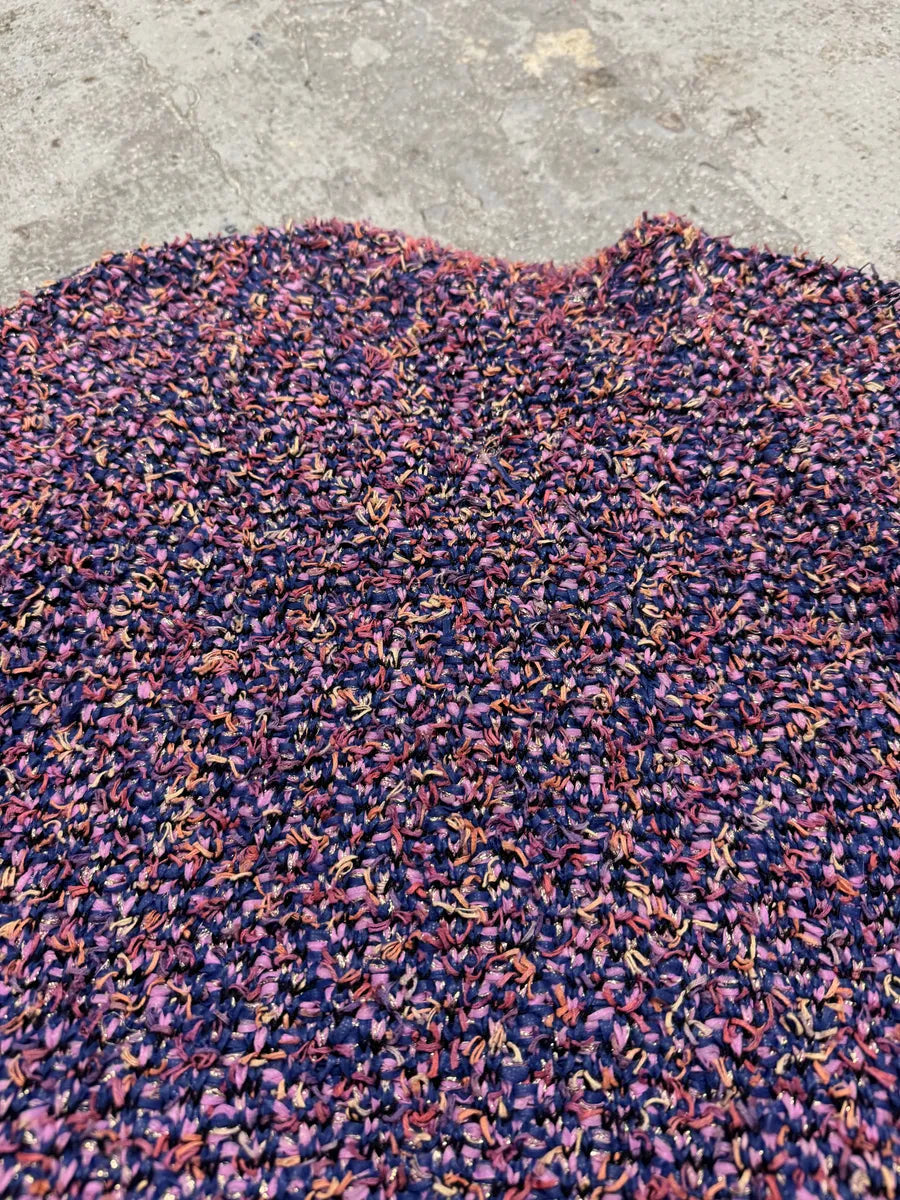 SS2015 Chanel Tweed Purple Cardigan (S/M) rXhbjRe 4