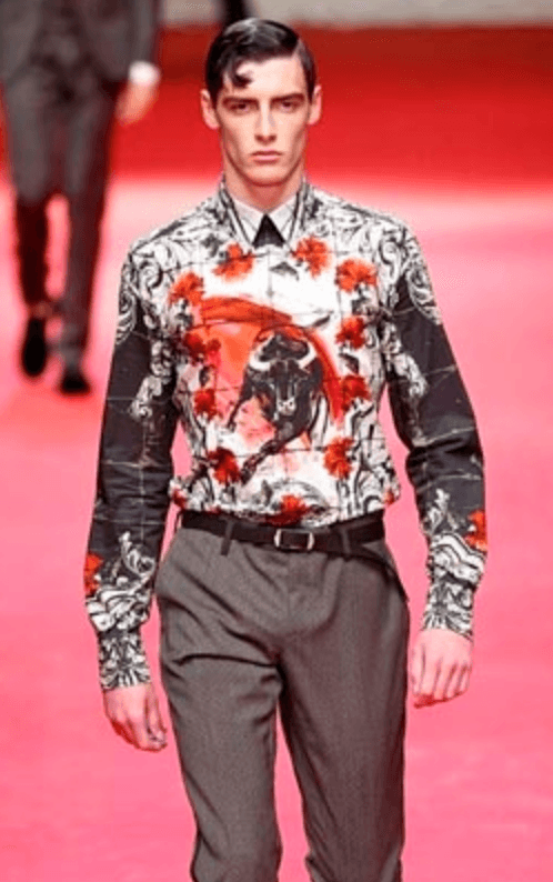 SS2015 Dolce & Gabbana Bull Floral Red & Grey Shirt ZaQGVxG 1