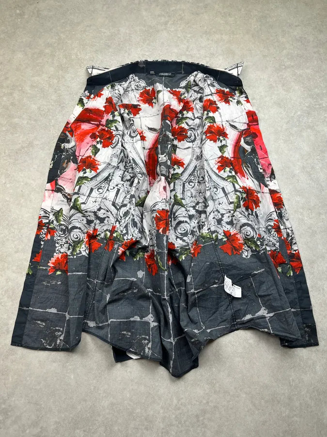 SS2015 Dolce & Gabbana Bull Floral Red & Grey Shirt ZaQGVxG 9