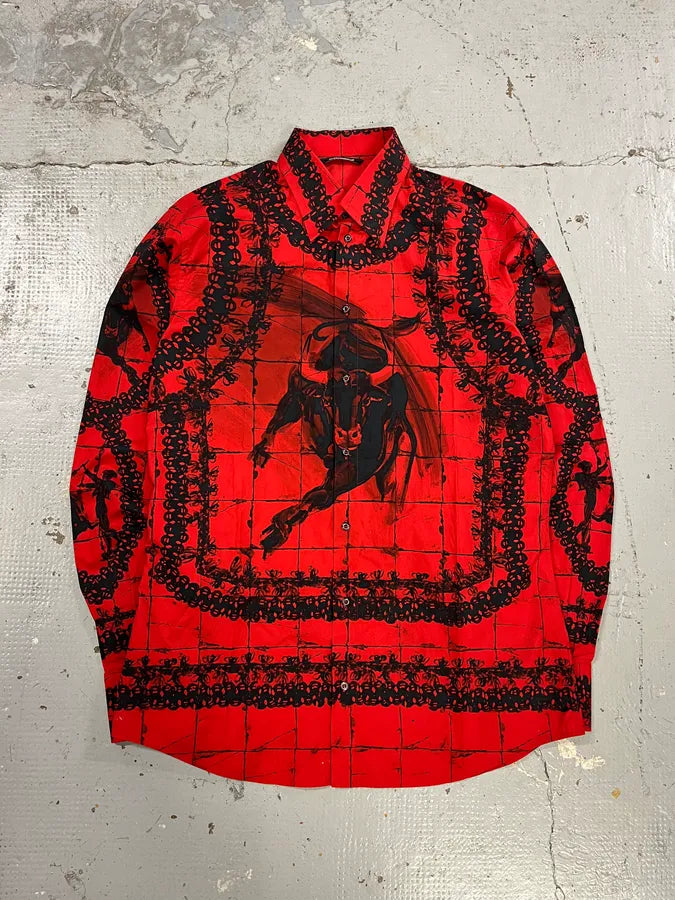 SS2015 Dolce & Gabbana Red & Black Matador Bull Corrida Shirt mrfUPow 3