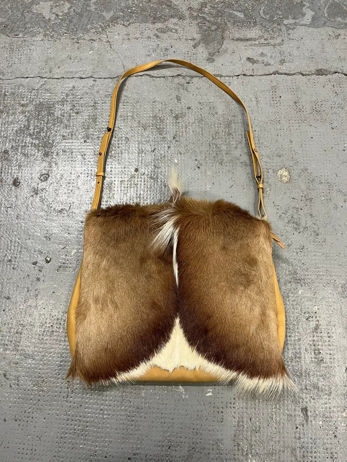 SS2015 Dries Van Noten Fur Beige Leather Shoulder Bag POksWiM 0