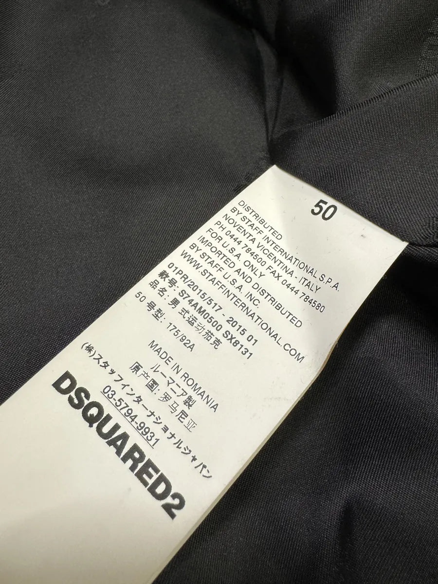 SS2015 DSquared2 Black Leather Hybrid Suede Leather Jacket (M) BMuHqsW 12