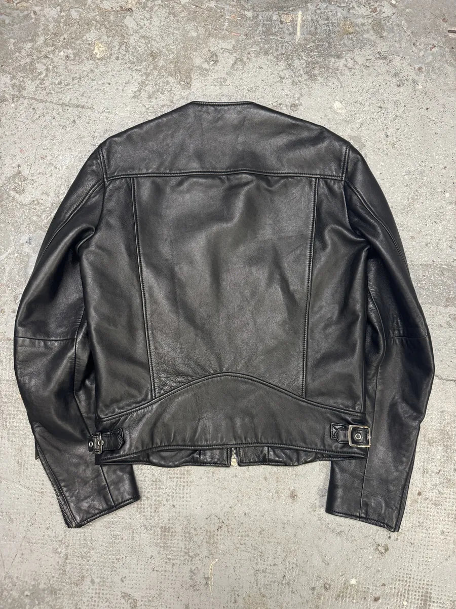 SS2015 DSquared2 Black Leather Hybrid Suede Leather Jacket (M) BMuHqsW 3