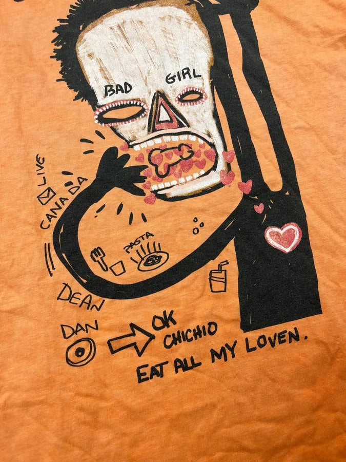 SS2015 Dsquared2 Crazy Face Bad Girl Orange T-Shirt RruMHEX 5