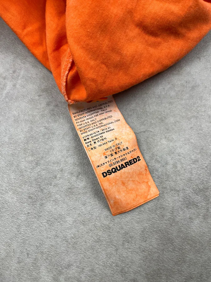 SS2015 Dsquared2 Crazy Face Bad Girl Orange T-Shirt RruMHEX 8