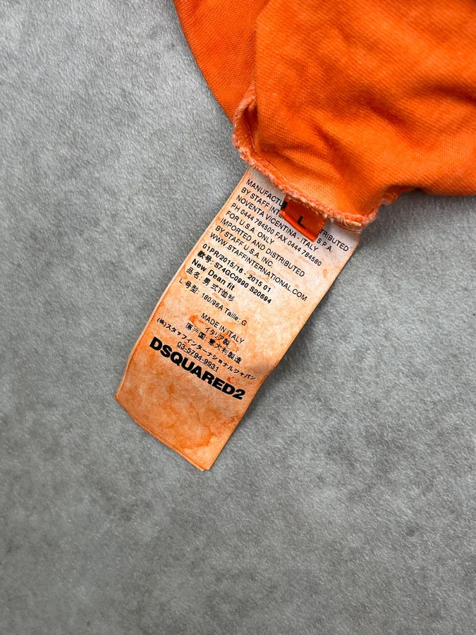 SS2015 Dsquared2 Crazy Face Bad Girl Orange T-Shirt RruMHEX 9