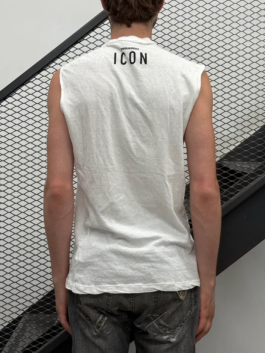 AW2015 Dsquared2 White 1 USA Flag Icon Distressed Tank Top suGeuxG 3