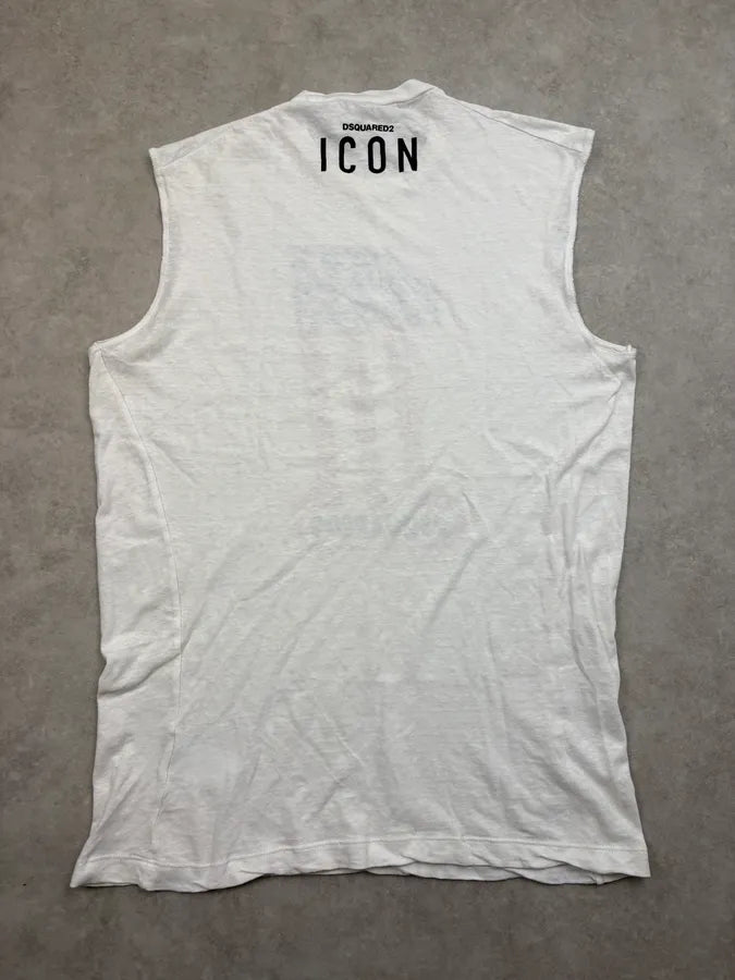 AW2015 Dsquared2 White 1 USA Flag Icon Distressed Tank Top suGeuxG 6