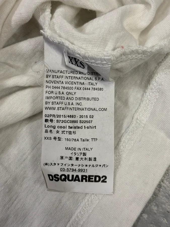AW2015 Dsquared2 White Icon American Flag Tank Top GrYmugF 8