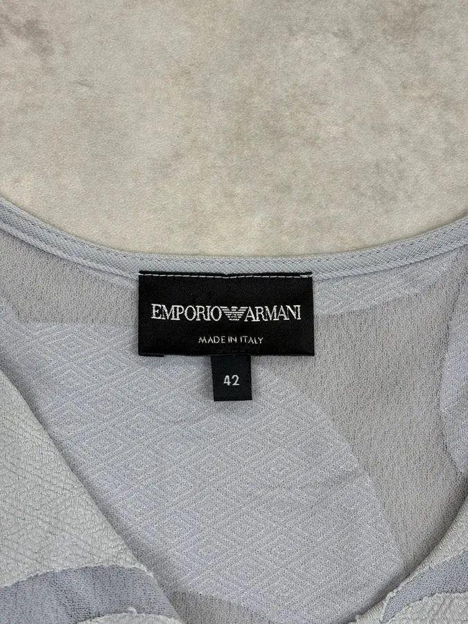 SS2015 Emporio Armani Light Blue Floral Cut Tank Top MeciTkQ 7