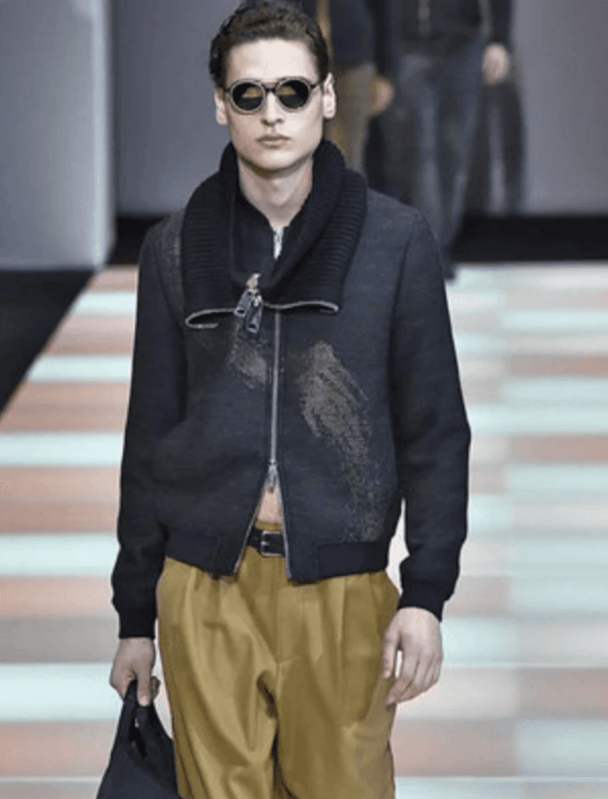 SS2015 Emporio Armani Black Hidden Fault Zip Bomber Jacket TRIkguX 1