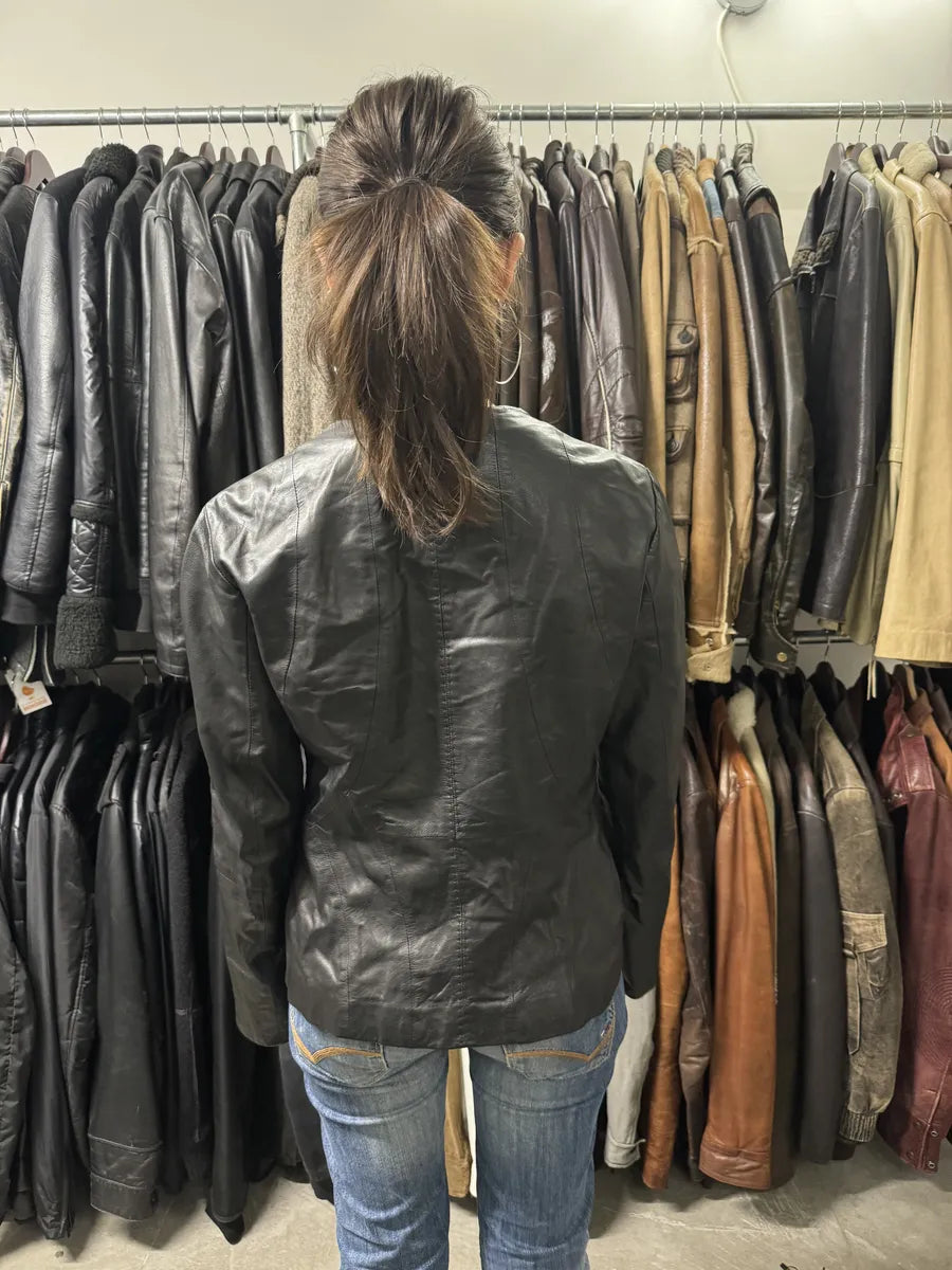 SS2015 Emporio Armani Black Matrix Imperial Leather Jacket cFSHpBJ 3