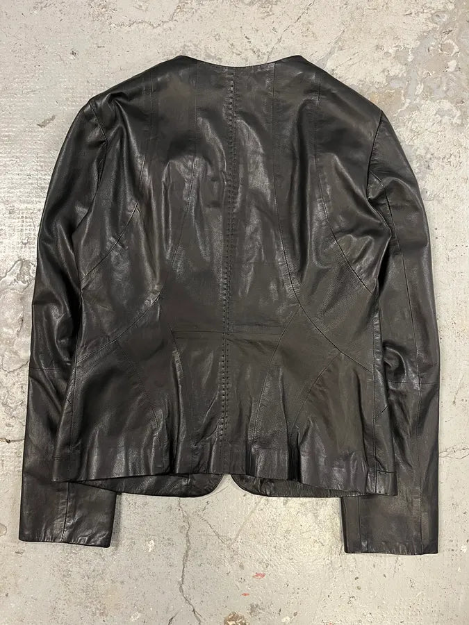 SS2015 Emporio Armani Black Matrix Imperial Leather Jacket (S/M) cFSHpBJ 1