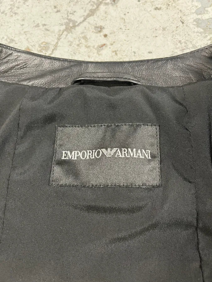 SS2015 Emporio Armani Black Matrix Imperial Leather Jacket (S/M) cFSHpBJ 7