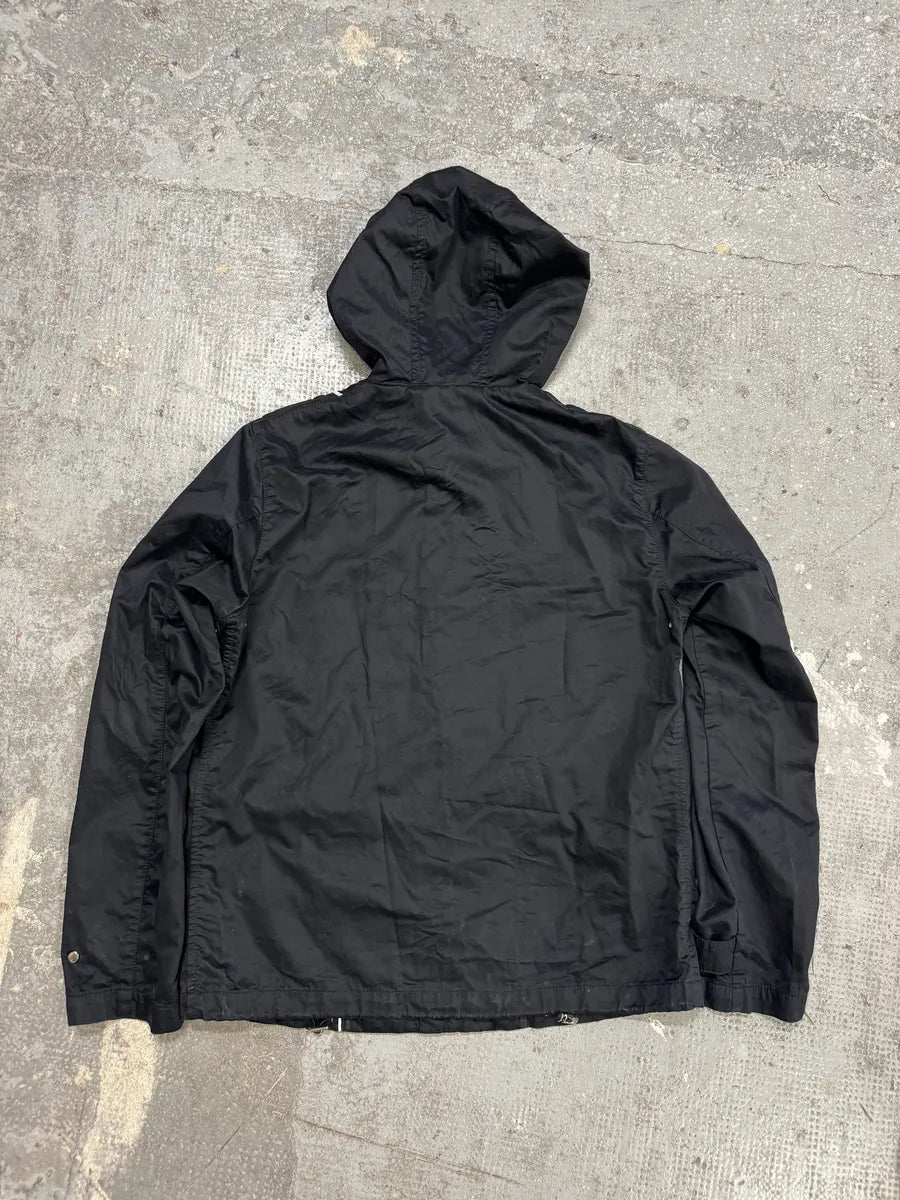 SS2015 Emporio Armani Dark Geometrical Black Hooded Jacket taRuKRq 3