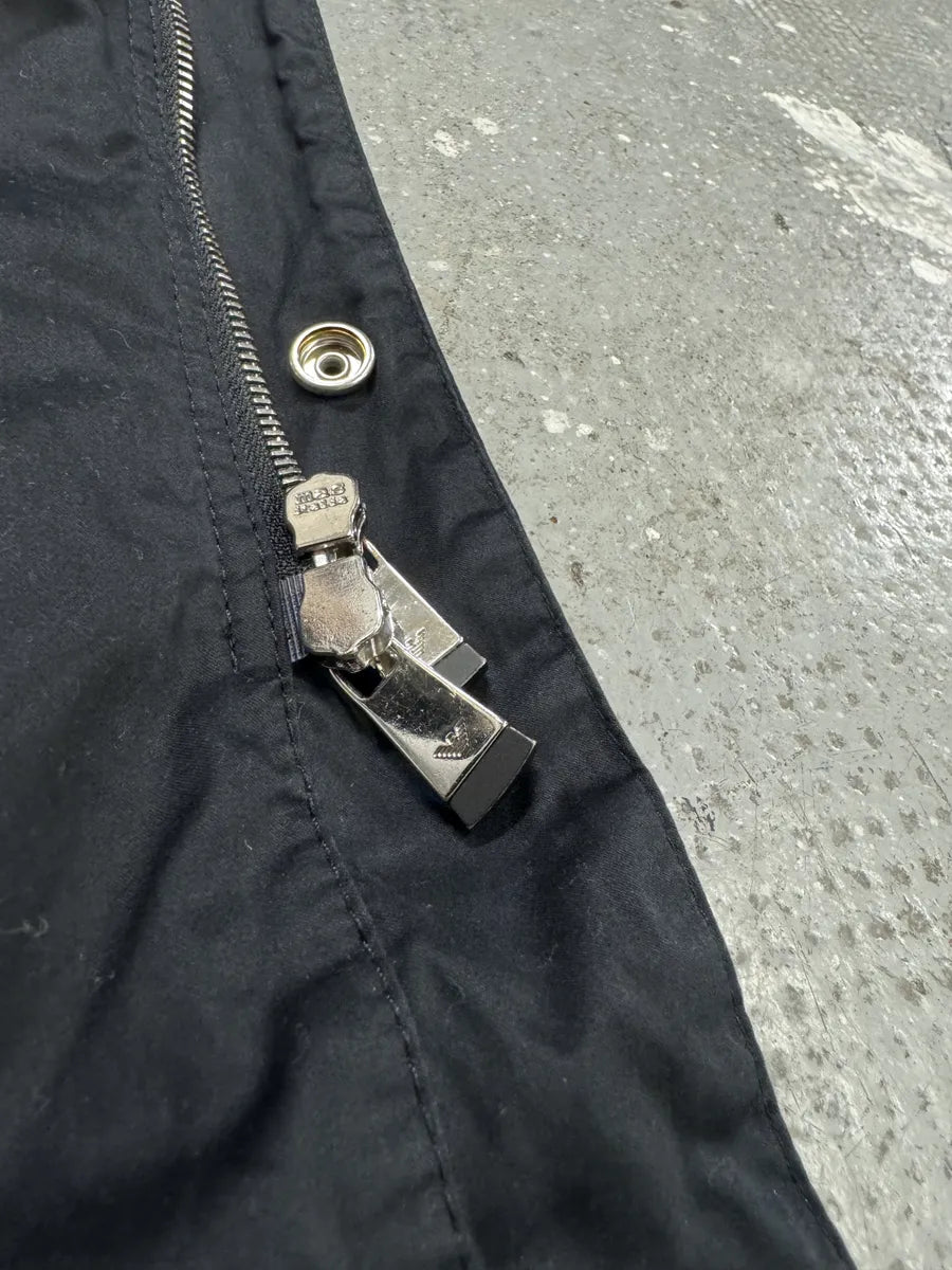 SS2015 Emporio Armani Dark Geometrical Black Hooded Jacket taRuKRq 6