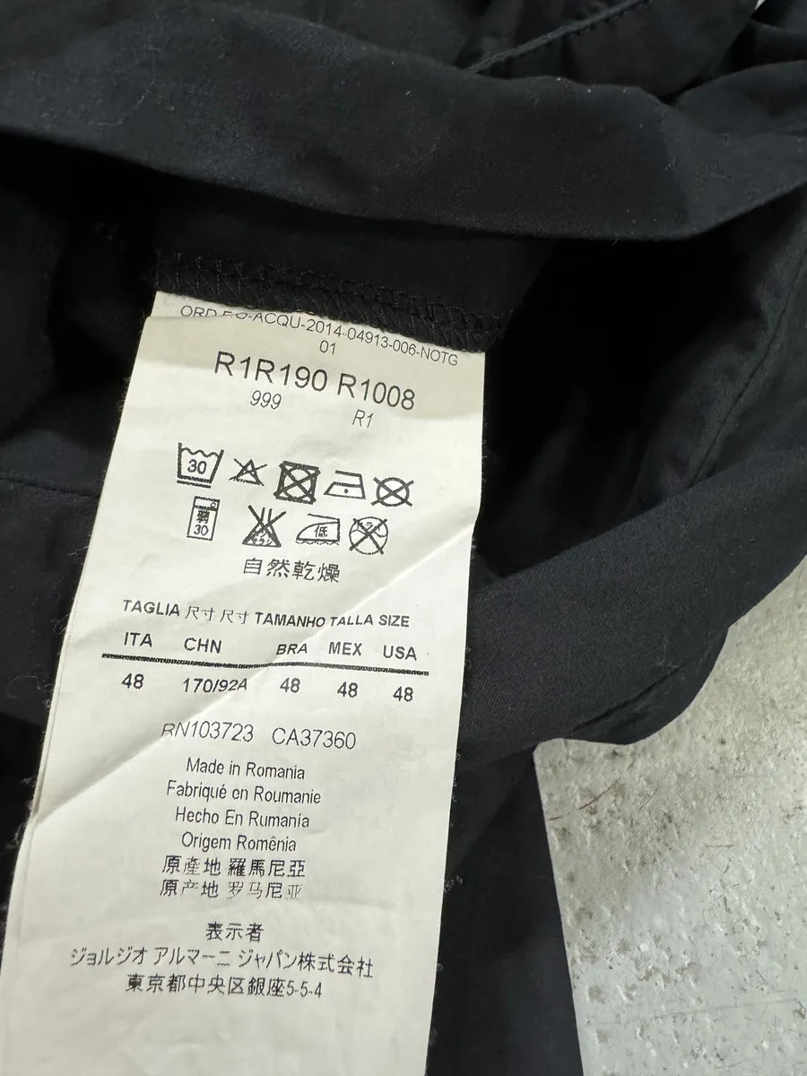 SS2015 Emporio Armani Dark Geometrical Black Hooded Jacket taRuKRq 7