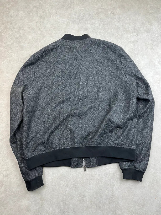 SS2015 Emporio Armani Grey Woven Trompe L’oeil Bomber Jacket OHOGazZ 6