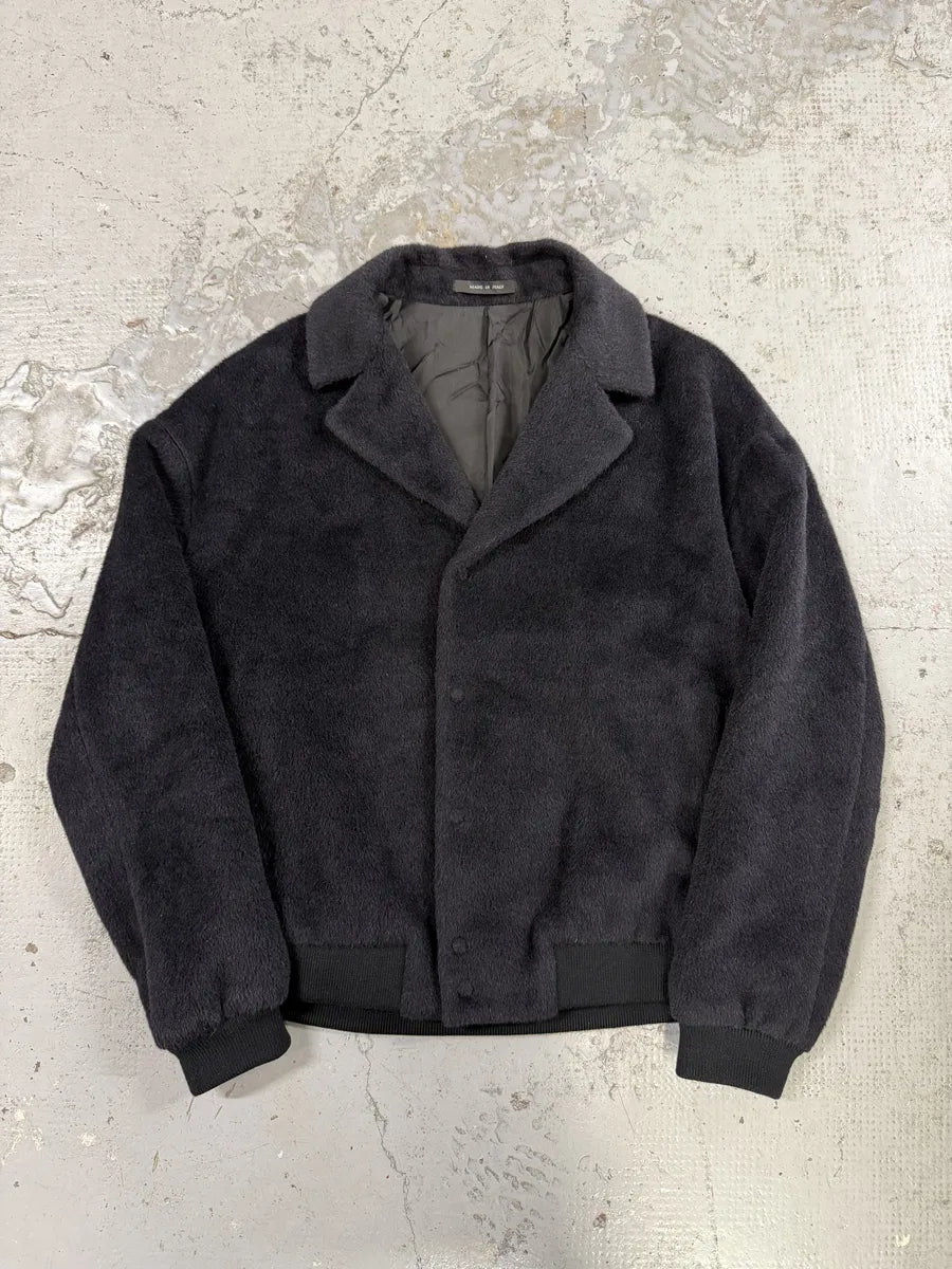 SS2015 Emporio Armani Navy Lamma Fur & Wool Classy Jacket nxJFQOS 0