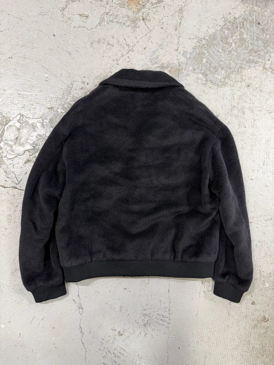 SS2015 Emporio Armani Navy Lamma Fur & Wool Classy Jacket nxJFQOS 1