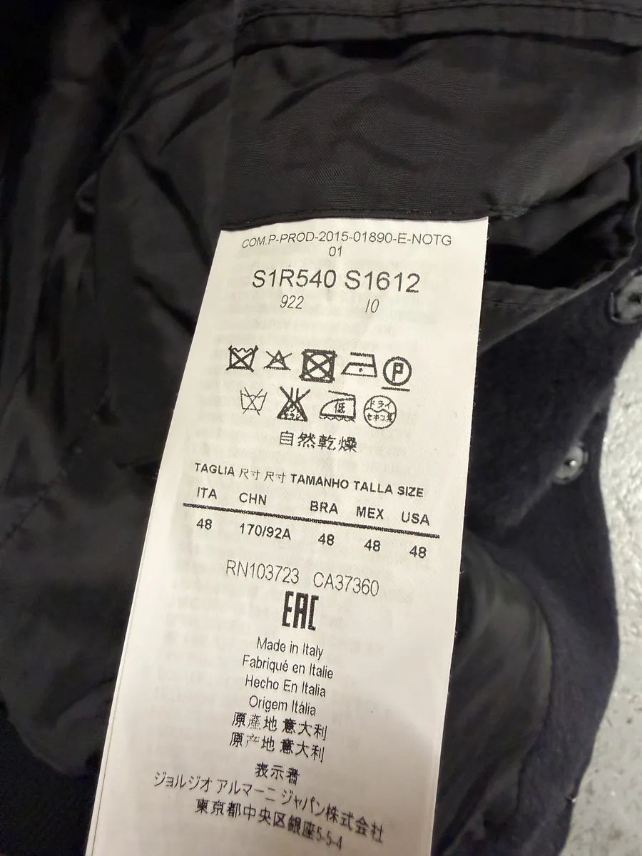 SS2015 Emporio Armani Navy Lamma Fur & Wool Classy Jacket nxJFQOS 7