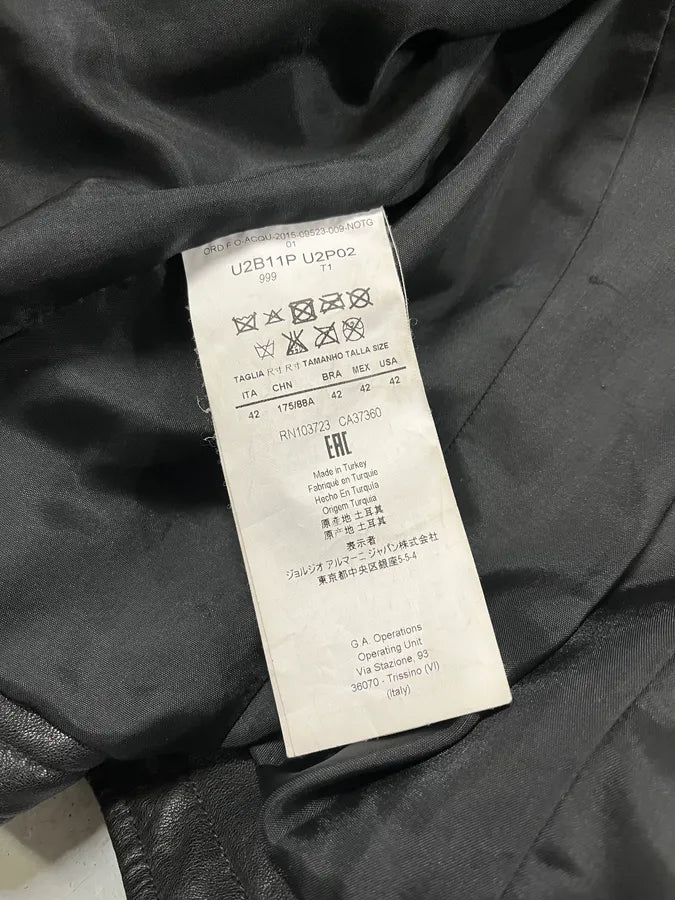 SS2015 Emporio Armani Pony Hair & Leather Black Perfecto Jacket sTiKrSE 10