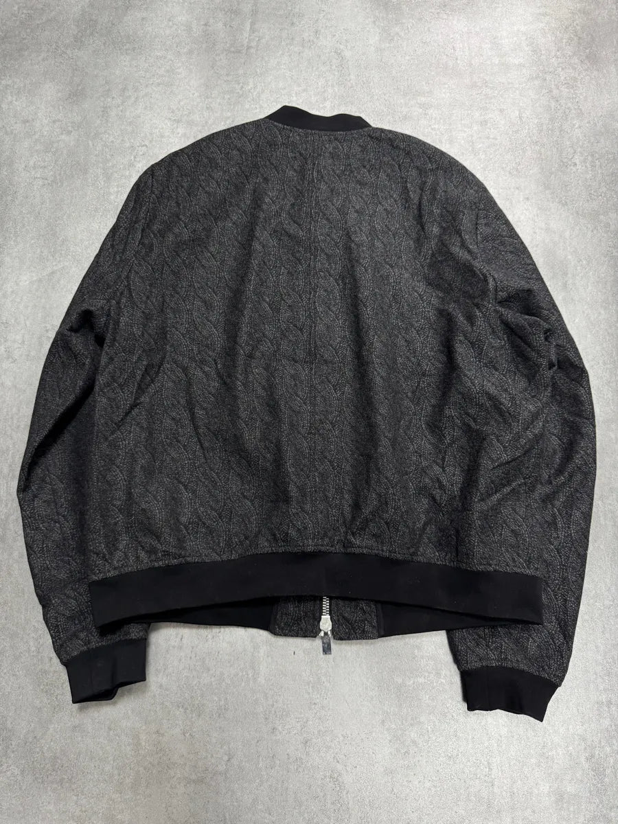 SS2015 Emporio Armani Ropes Trompe L’Oeil Grey Bomber (L) 3