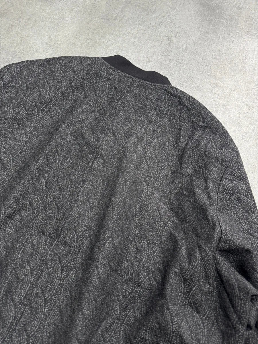 SS2015 Emporio Armani Ropes Trompe L’Oeil Grey Bomber (L) 5