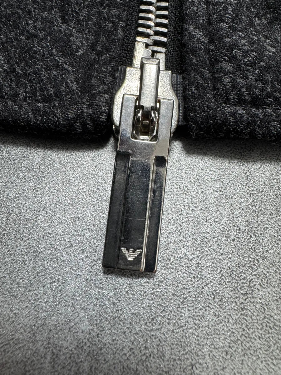 SS2015 Emporio Armani Ropes Trompe L’Oeil Grey Bomber (L) 6