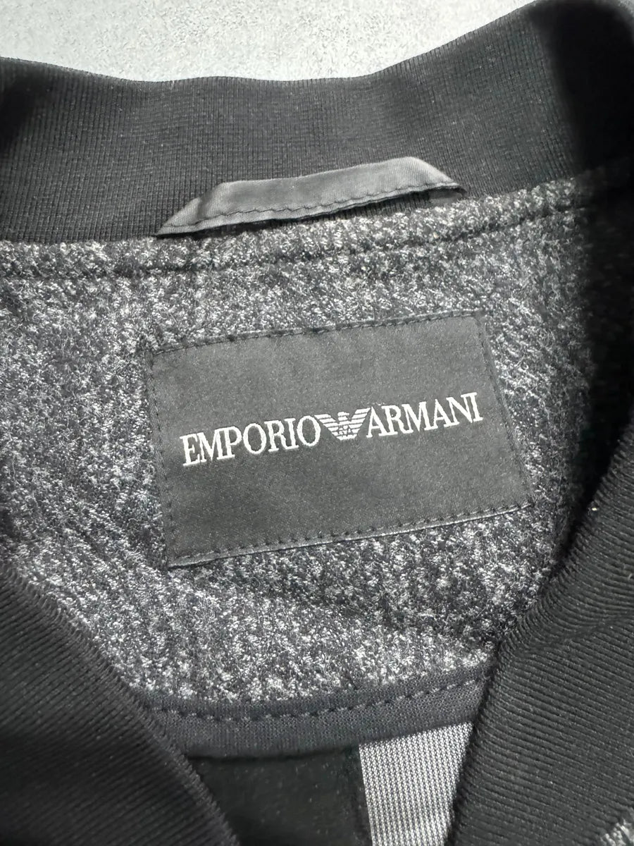 SS2015 Emporio Armani Ropes Trompe L’Oeil Grey Bomber (L) 7