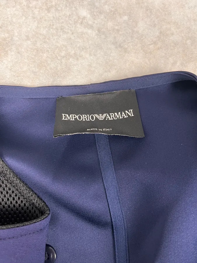 SS2015 Emporio Armani Two Tone Blue & Black Asymmetrical Jacket OGwPpzY 8