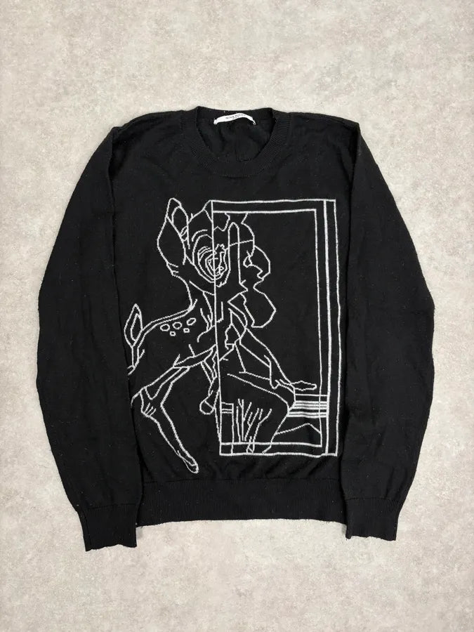 SS2015 Givenchy Black Bambi Abstract Sweater by Riccardo Tisci GHFjSnN 0