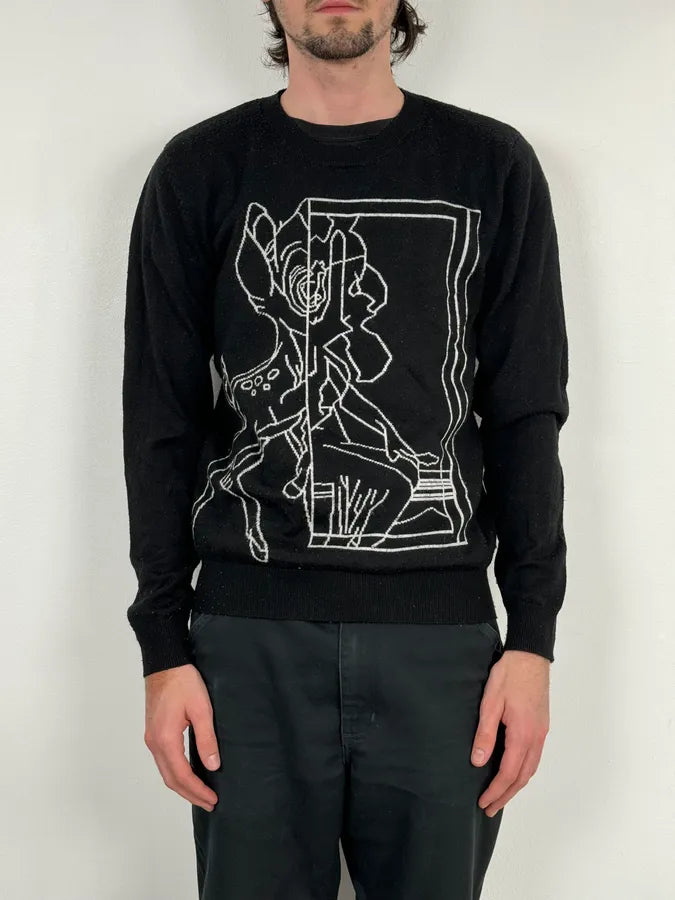 SS2015 Givenchy Black Bambi Abstract Sweater by Riccardo Tisci GHFjSnN 1
