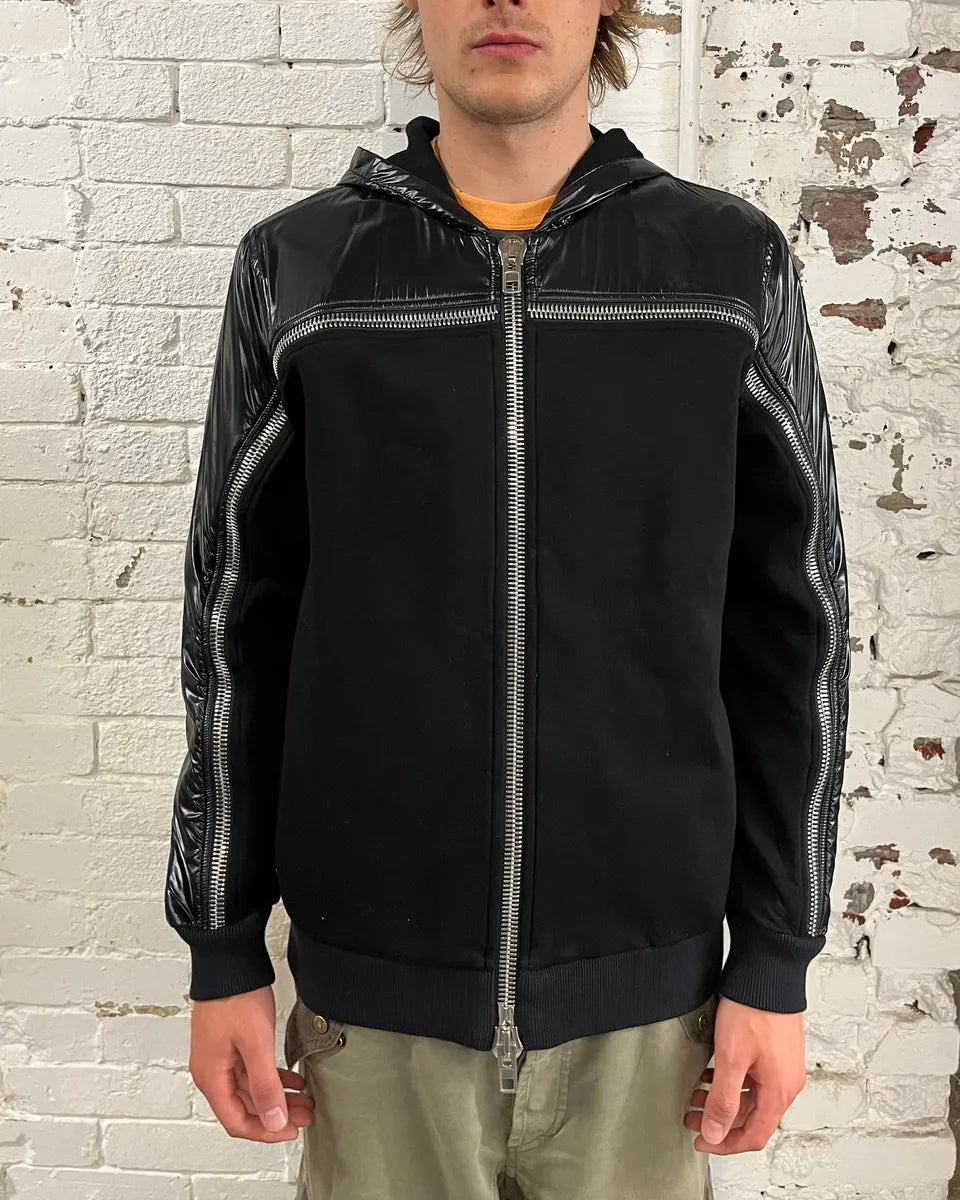 SS2015 Givenchy Black Hybrid Zip-Up Hoodie by Riccardo Tisci FfDpVFb 1